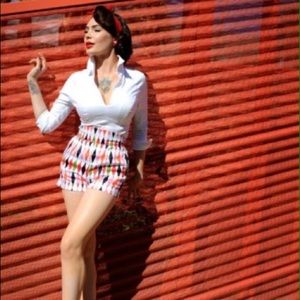 High waisted pinup shorts