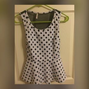 Polka dot peplum shirt