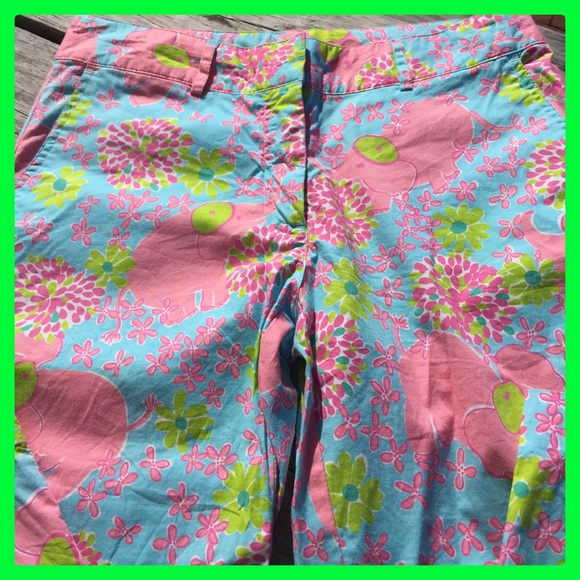 LILLY PULITZER CAPRI PANTS - SIZE 6 - ELEPHANT