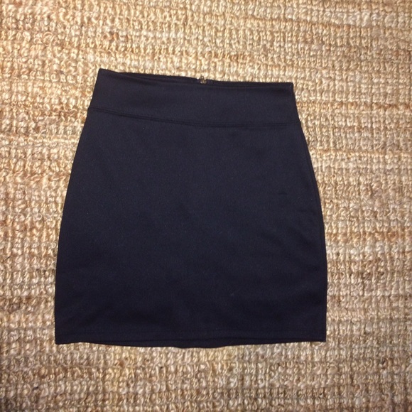 Black mini skirt with zipper up the back
