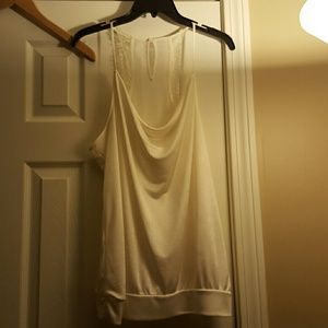 White Satiny Express Racer back with lace