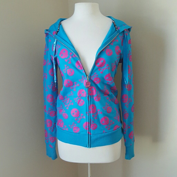 NEON Heart Skull Hoodie