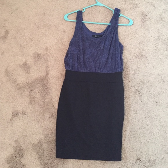 Blue and black body con dress!