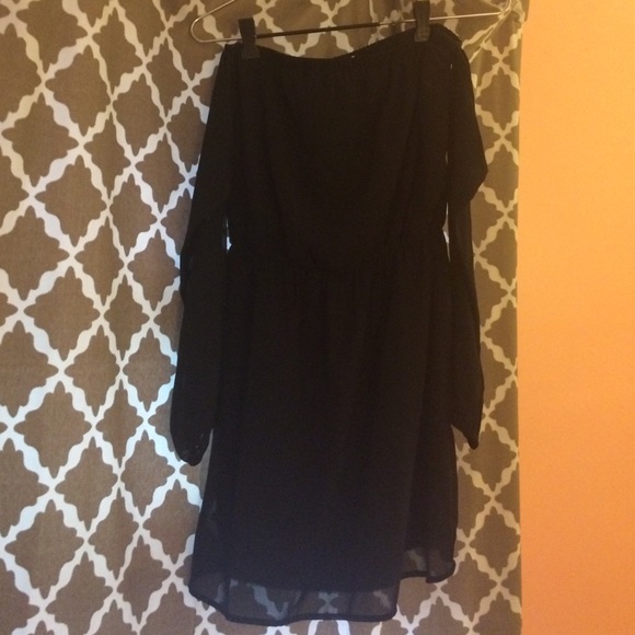 Black Flowy off the shoulder dress