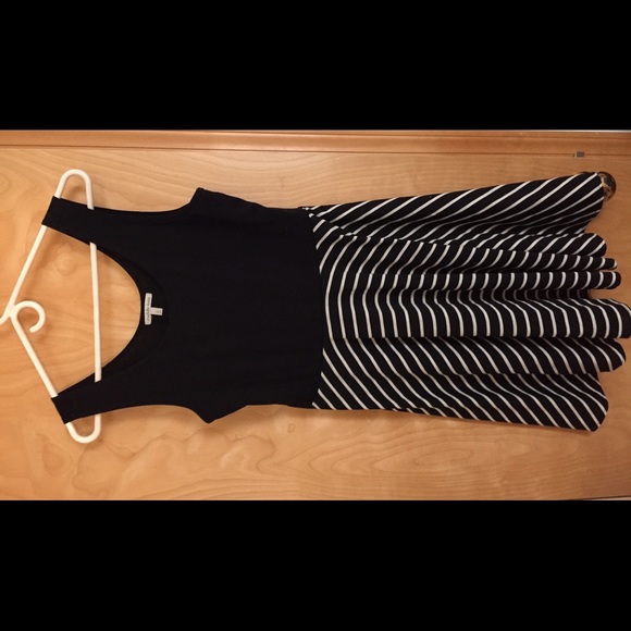 Cute and Casual Black and White Stripe Dress