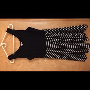 Cute and Casual Black and White Stripe Dress