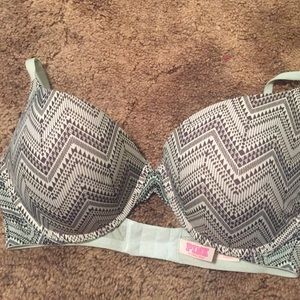 SOLD IN BUNDLE. PINK Push-up Bra Blue Aztec