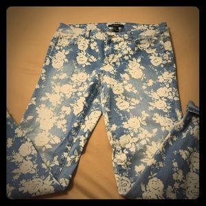 Floral Print Skinny Jeans