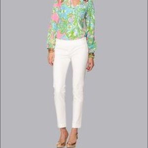 NWT Lilly Pulitzer white cigarette pants size 0