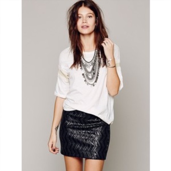 NEW Free People Sequined Bodycon Miniskirt -Medium