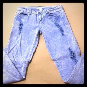 Light Blue Acid Wash Distressed Skinny Jean