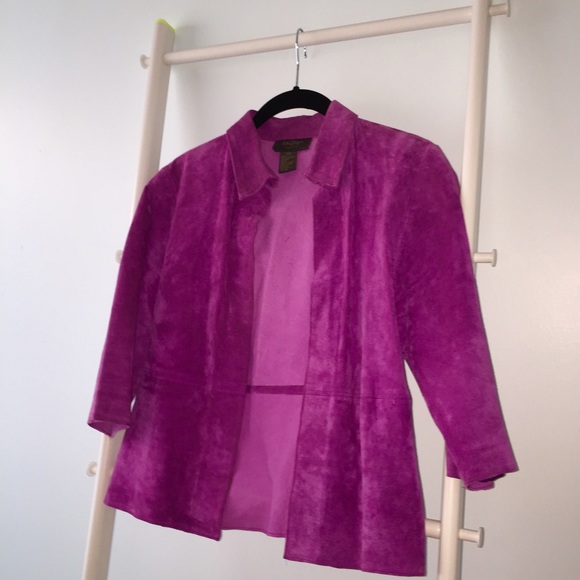 Fuscha Suede Leather Cropped Lightweight Jacket