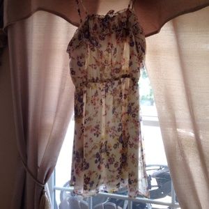 Floral short dress or long top with leggings.