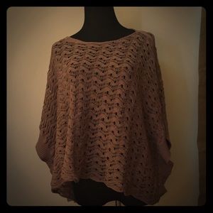 Tan crochet poncho top