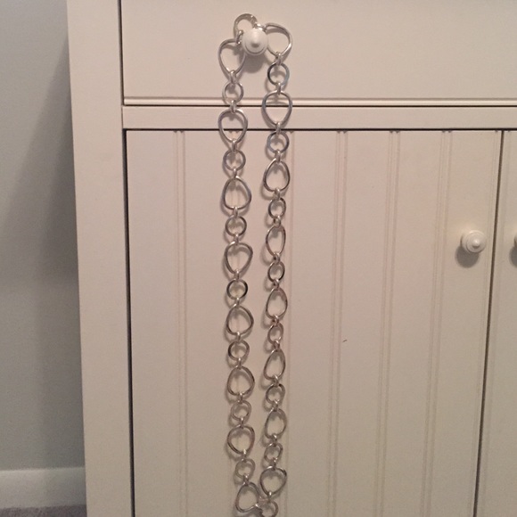 Long silver necklace
