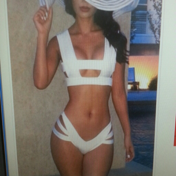 White strappy bikini