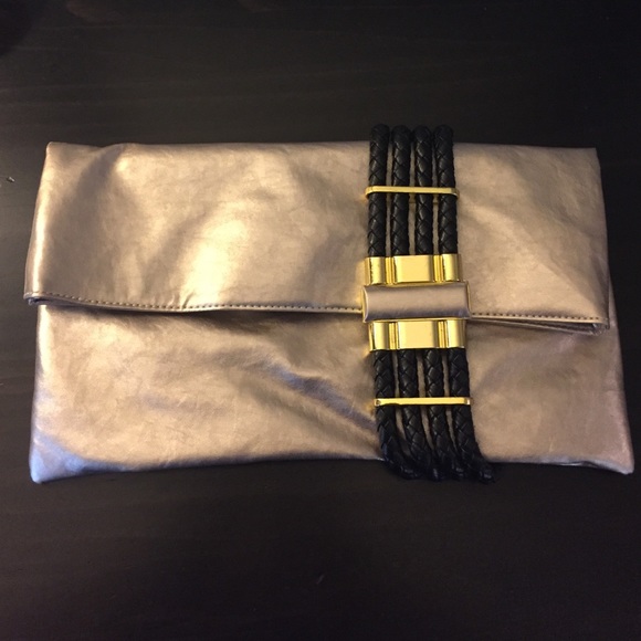 Gold and black clutch