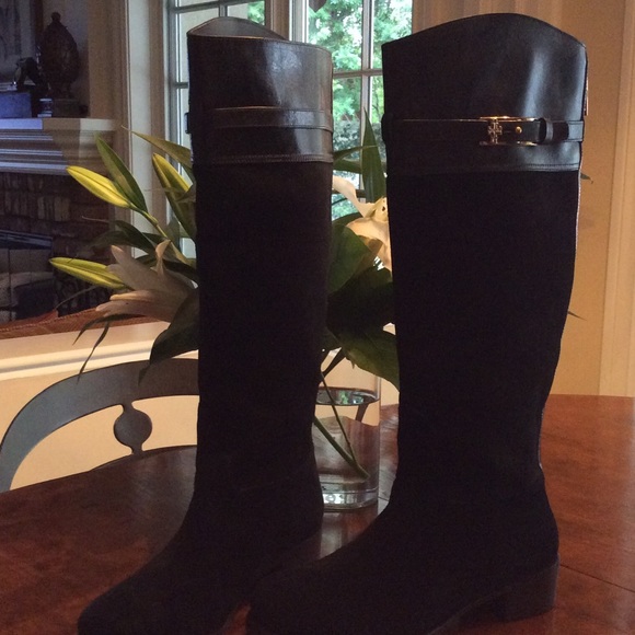 Tory Burch Black suede boots