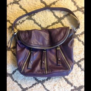 B. Makowsky purple leather shoulder bag