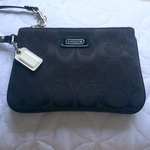 Small Coach Wristlet in Black