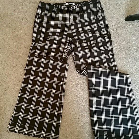 Tommy Hilfiger Black n white panel wide leg pants