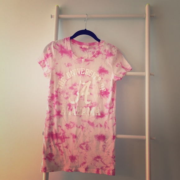 PINK VS Alabama Tie Dye Rhinestone Tee