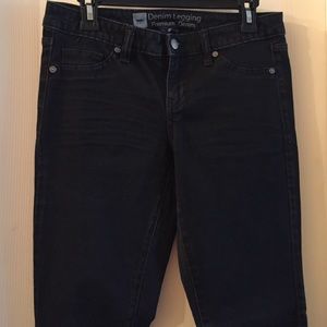 Black denim leggings