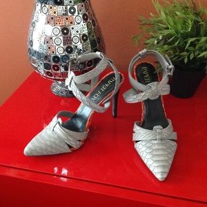 4" grey alligator style heels