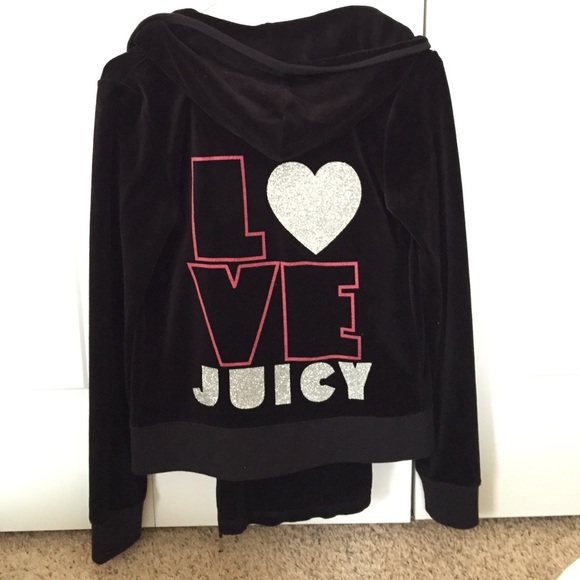 Juicy Couture Black Velour Hoodie and Pants