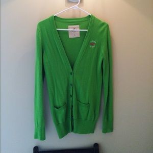 Green Hollister cardigan