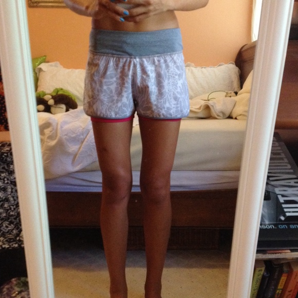 Gray and White MPG running shorts