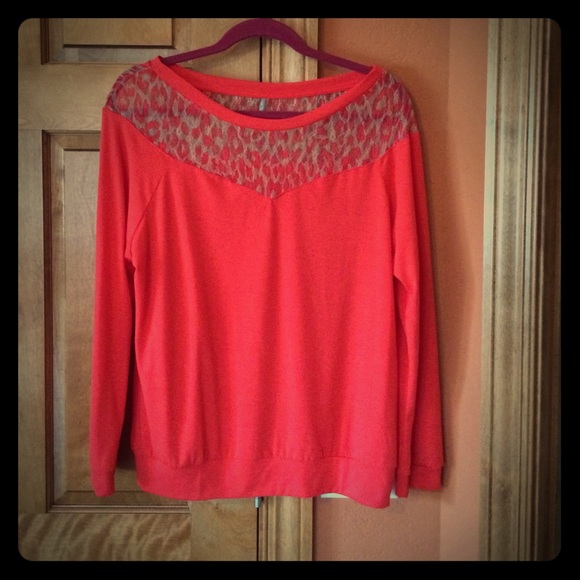 Coral Leopard Top