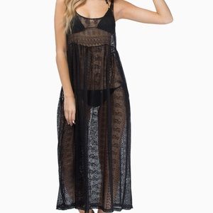 Tobi sheer black maxi dress/beach cover up