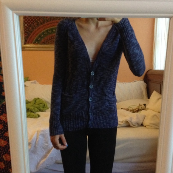 Blue knit cardigan/sweater