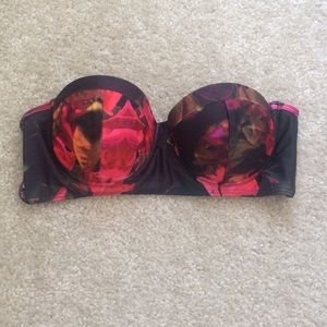 Beach riot printed bandeau strapless bikini top