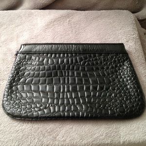 Express Black Faux Leather Clutch