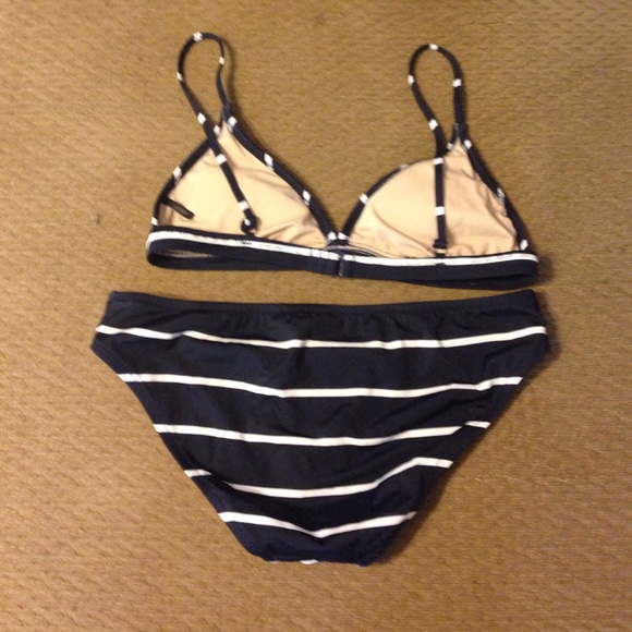 J crew bikini navy white stripe - Picture 2 of 2