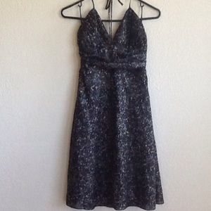 Black silk halter dress