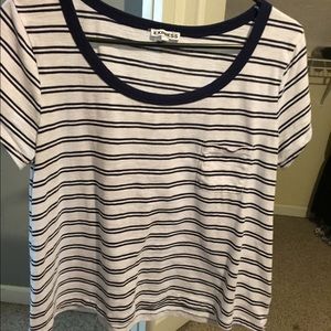 White and navy stripped top