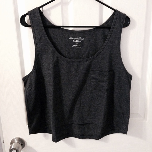 American Eagle Outfitters Tops - American Eagle Charcoal Boxy Tank