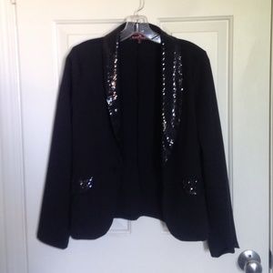 Almost Famous Black And Sequin Blazer