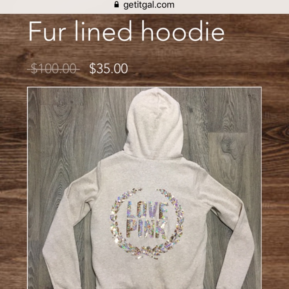 SOLD Fur Victoria's Secret hoodie!