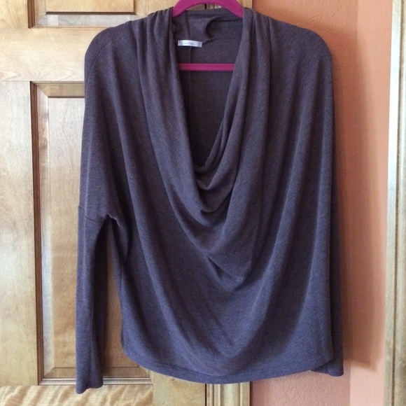 Brown Cowl Neck Top