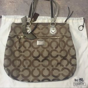 Authentic Coach Poppy Signature Bow Tote