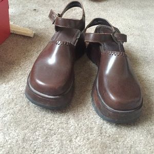 Brown platform shoes
