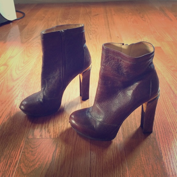 Nine West platform leather booties