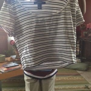 Black and White Striped Crop Top