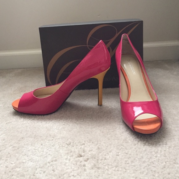 Enzo Angiolini Red Leather Heels - Picture 1 of 4