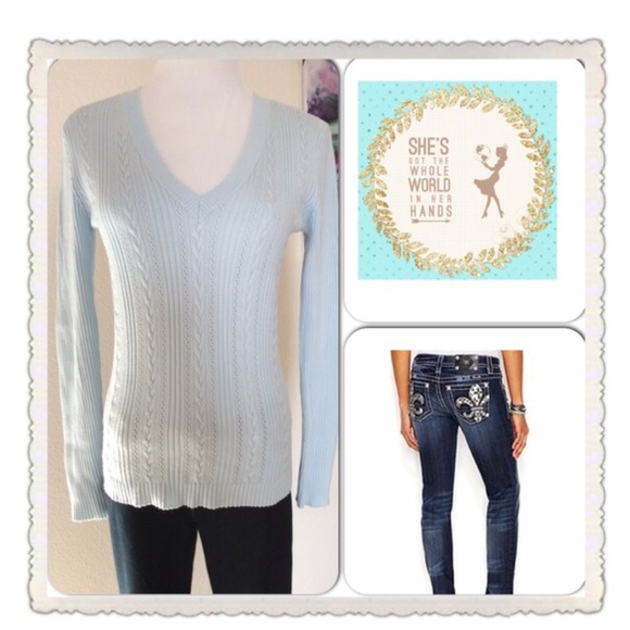 Pastel Blue V-Neck