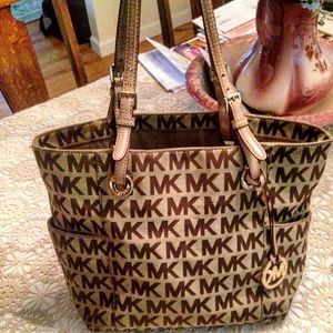 Michael Kors Tan & Brown Signature Tote